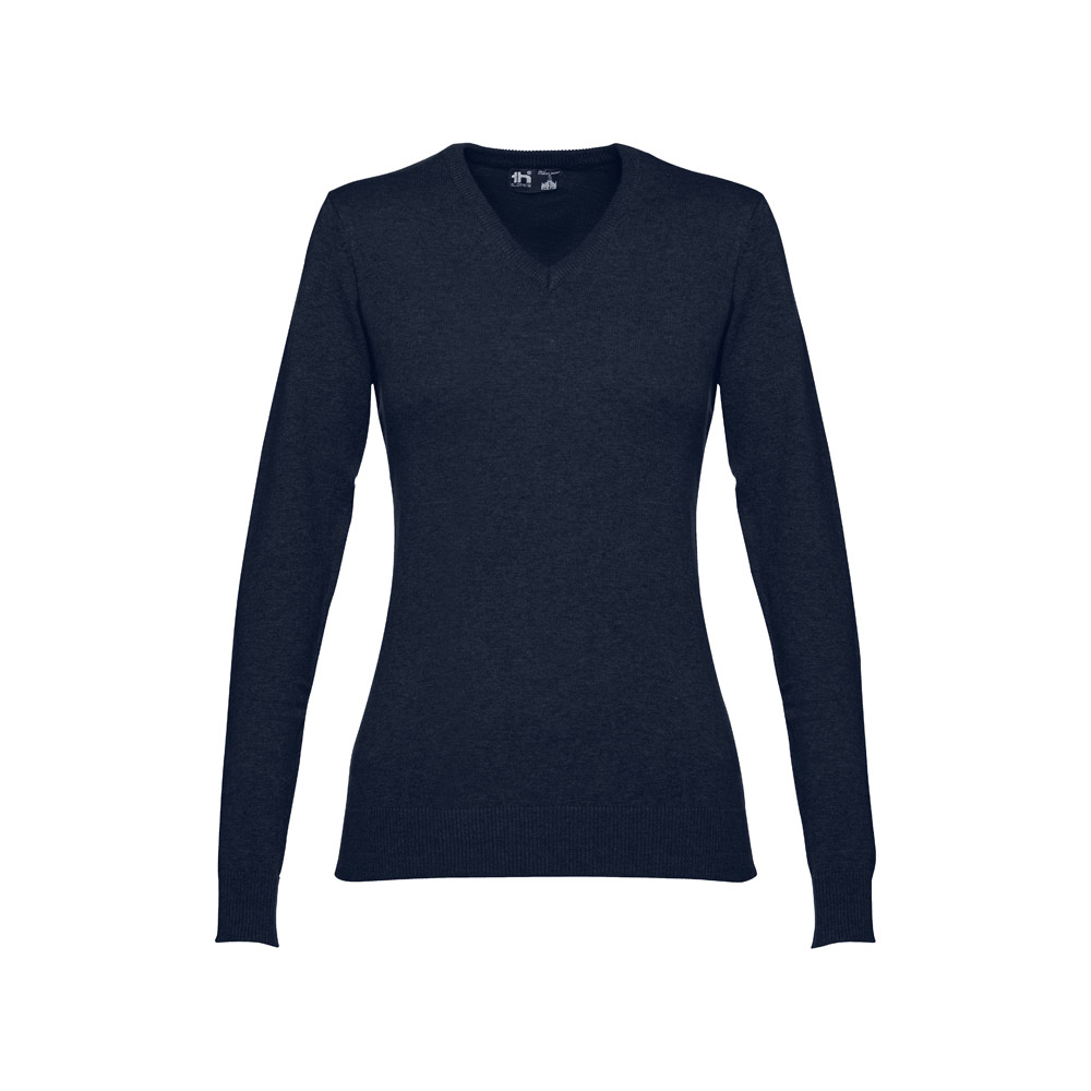 THC MILAN WOMEN. Damski sweter z dekoltem V-neck z bawełny i poliamidu 30150_set