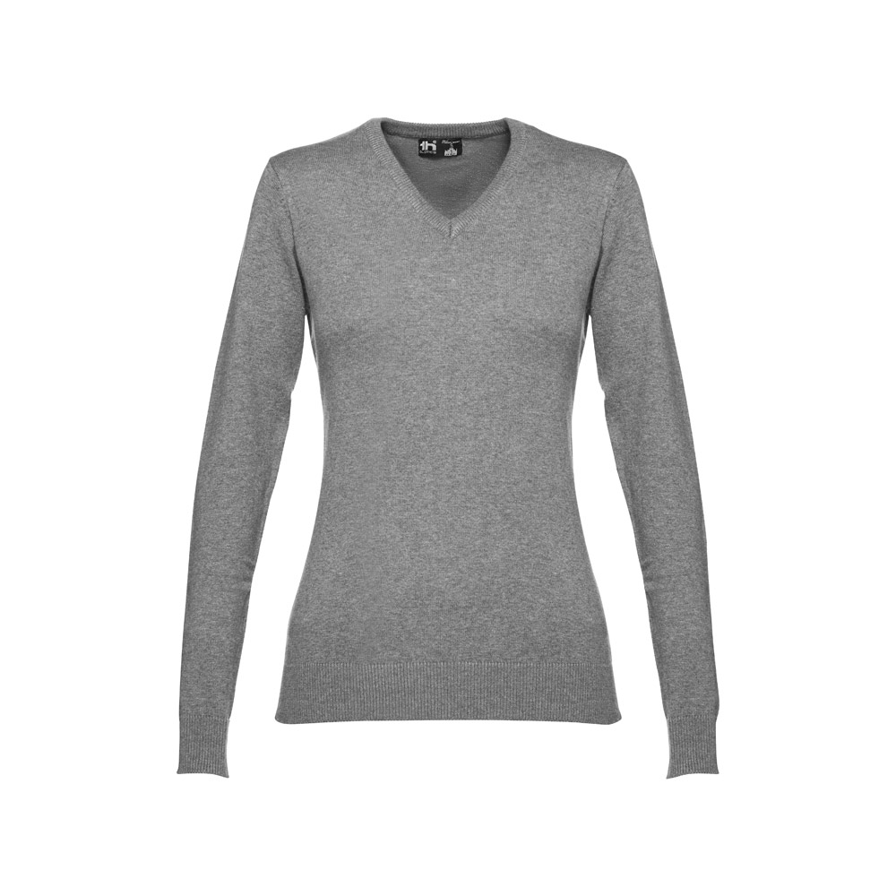 THC MILAN WOMEN. Damski sweter z dekoltem V-neck z bawełny i poliamidu 30150_set