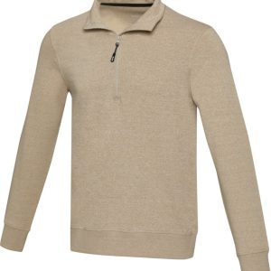 Tin sweter unisex Aware™ z materiałów z recyklingu z zamkiem błyskawicznym na 1/4 długości 3754607